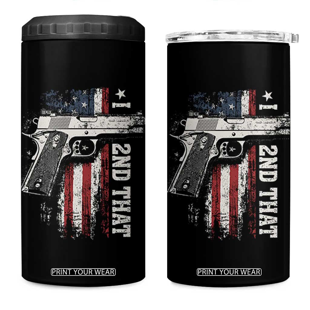 I 2nd That Second Amendment 4 in 1 Can Cooler Tumbler Pro Gun American Flag Patriotic TS11 One Size: 16 oz Black Print Your Wear