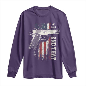 I 2nd That Second Amendment Long Sleeve Shirt Pro Gun American Flag Patriotic TS11 Purple Print Your Wear
