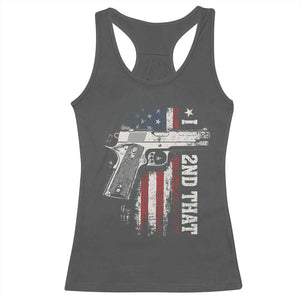 I 2nd That Second Amendment Racerback Tank Top Pro Gun American Flag Patriotic TS11 Dark Heather Print Your Wear
