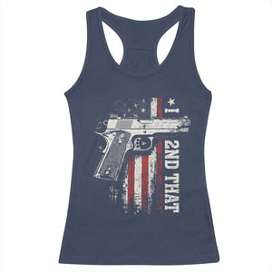 I 2nd That Second Amendment Racerback Tank Top Pro Gun American Flag Patriotic TS11 Navy Print Your Wear