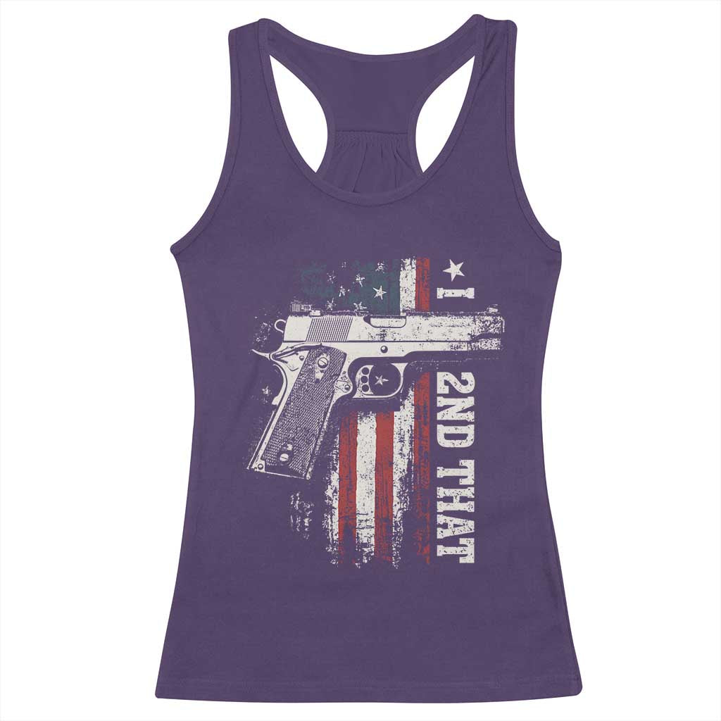 I 2nd That Second Amendment Racerback Tank Top Pro Gun American Flag Patriotic TS11 Purple Print Your Wear