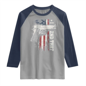I 2nd That Second Amendment Raglan Shirt Pro Gun American Flag Patriotic TS11 Sport Gray Navy Print Your Wear