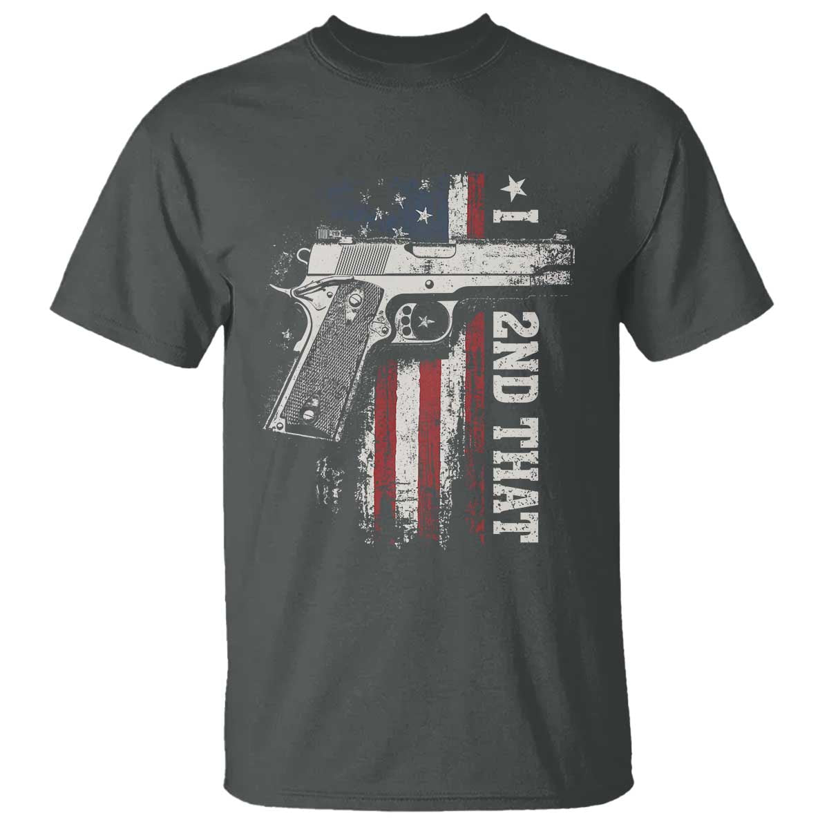 I 2nd That Second Amendment T Shirt Pro Gun American Flag Patriotic TS11 Dark Heather Print Your Wear