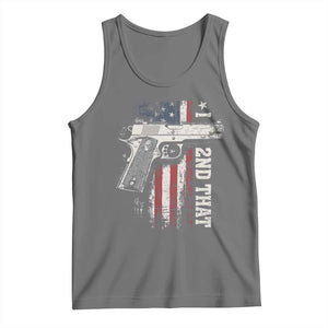 I 2nd That Second Amendment Tank Top Pro Gun American Flag Patriotic TS11 Black Heather Print Your Wear