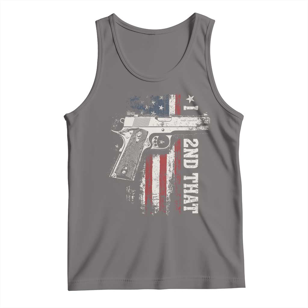 I 2nd That Second Amendment Tank Top Pro Gun American Flag Patriotic TS11 Deep Heather Print Your Wear