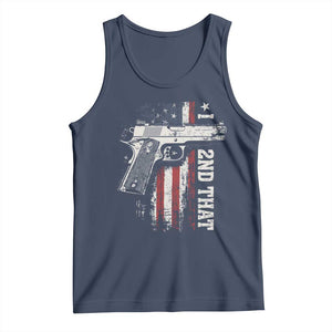I 2nd That Second Amendment Tank Top Pro Gun American Flag Patriotic TS11 Navy Print Your Wear