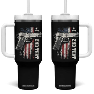 I 2nd That Second Amendment Tumbler With Handle Pro Gun American Flag Patriotic TS11 One Size: 40 oz Black Print Your Wear