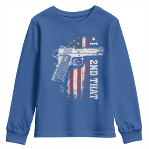 I 2nd That Second Amendment Youth Sweatshirt Pro Gun American Flag Patriotic TS11 Royal Blue Print Your Wear