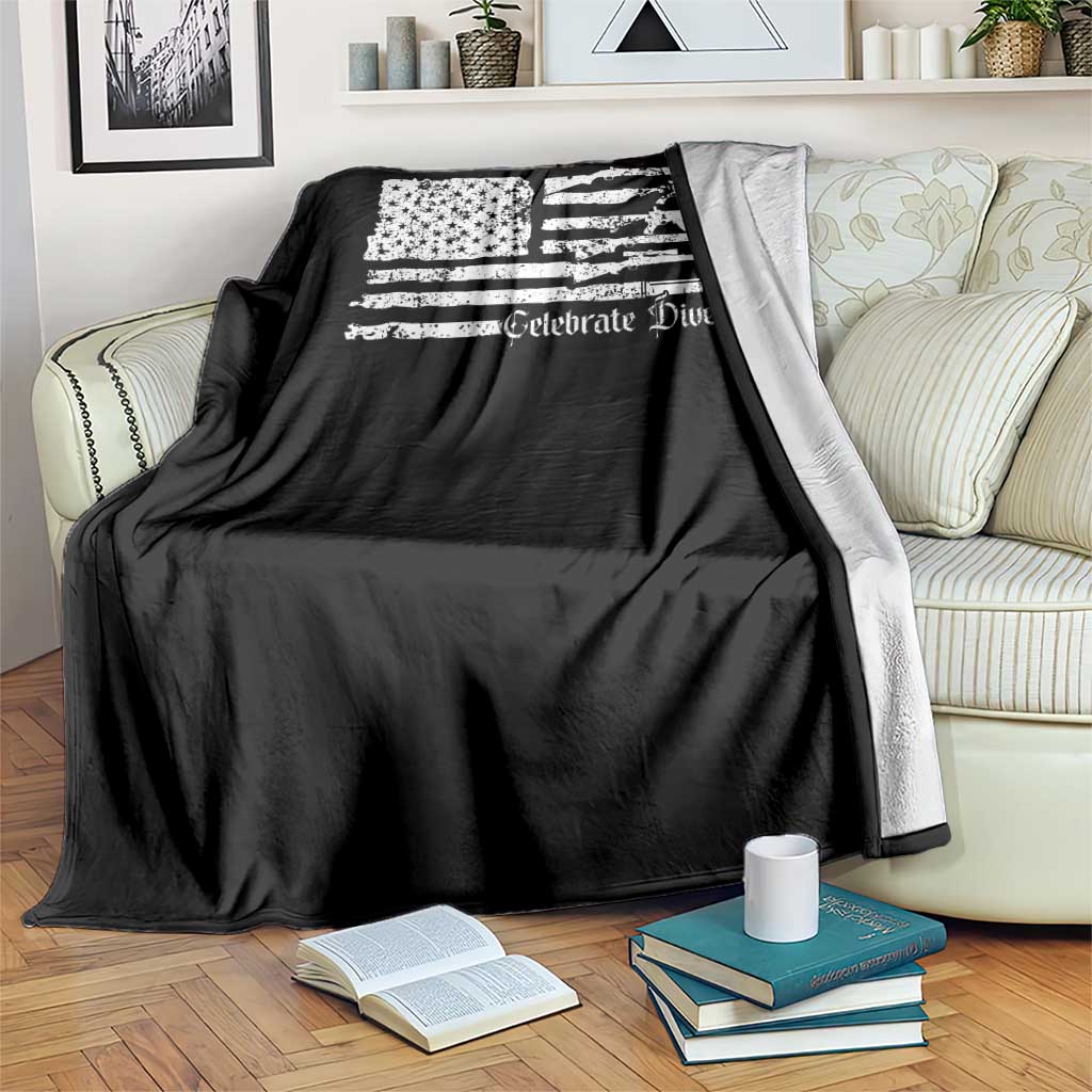 Funny Pro Gun Celebrate Diversity Throw Blanket 2nd Amendment Vintage American Flag TS11 Print Your Wear