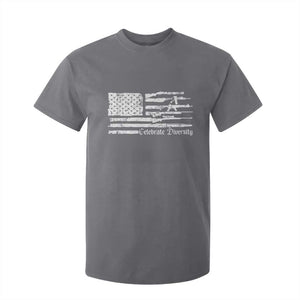 Funny Pro Gun Celebrate Diversity T Shirt For Kid 2nd Amendment Vintage American Flag TS11 Charcoal Print Your Wear