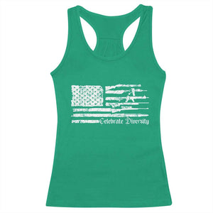 Funny Pro Gun Celebrate Diversity Racerback Tank Top 2nd Amendment Vintage American Flag TS11 Irish Green Print Your Wear