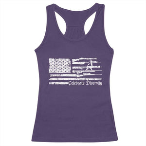 Funny Pro Gun Celebrate Diversity Racerback Tank Top 2nd Amendment Vintage American Flag TS11 Purple Print Your Wear