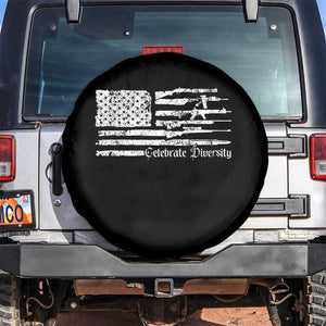Funny Pro Gun Celebrate Diversity Spare Tire Cover 2nd Amendment Vintage American Flag TS11 No hole Black Print Your Wear