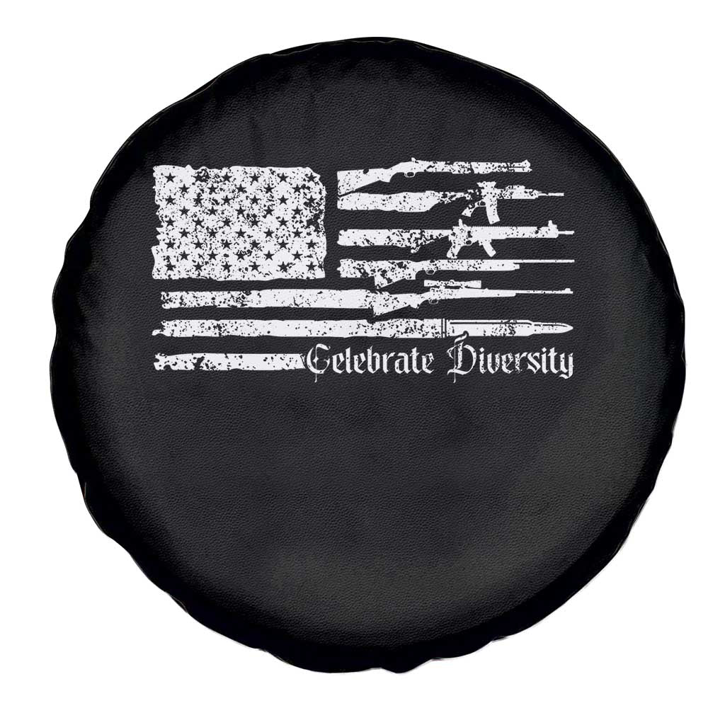 Funny Pro Gun Celebrate Diversity Spare Tire Cover 2nd Amendment Vintage American Flag TS11 Print Your Wear