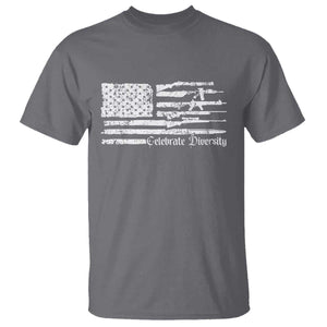 Funny Pro Gun Celebrate Diversity T Shirt 2nd Amendment Vintage American Flag TS11 Charcoal Print Your Wear