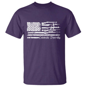 Funny Pro Gun Celebrate Diversity T Shirt 2nd Amendment Vintage American Flag TS11 Purple Print Your Wear