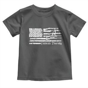 Funny Pro Gun Celebrate Diversity Toddler T Shirt 2nd Amendment Vintage American Flag TS11 Dark Heather Print Your Wear