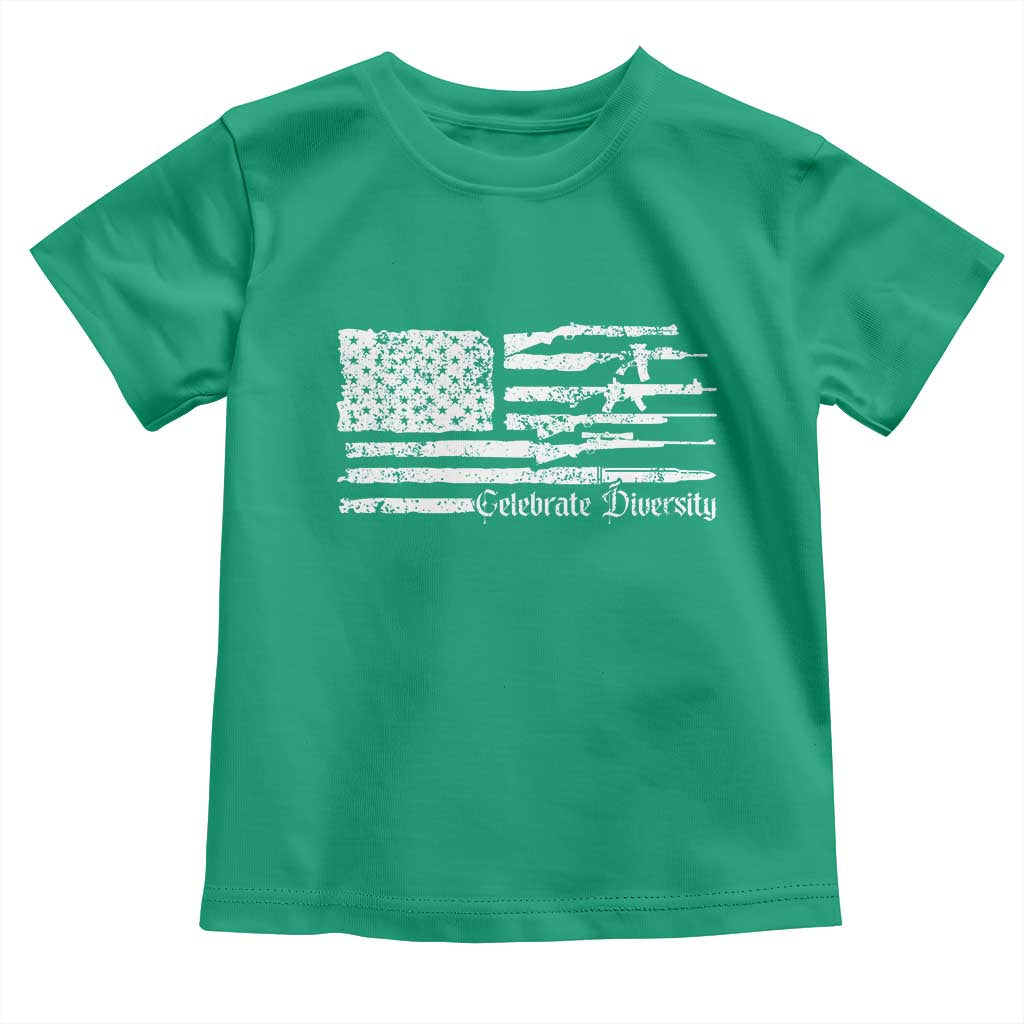 Funny Pro Gun Celebrate Diversity Toddler T Shirt 2nd Amendment Vintage American Flag TS11 Irish Green Print Your Wear