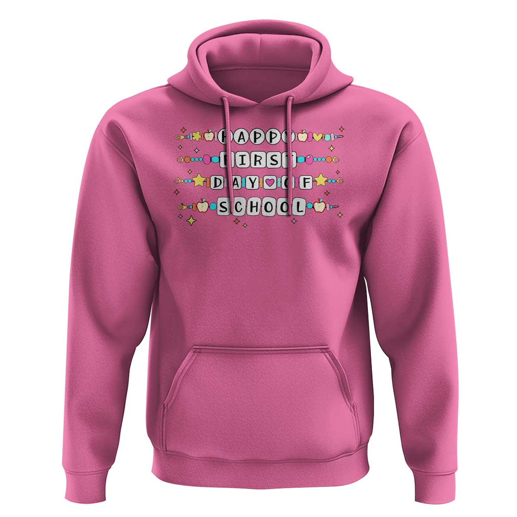Happy First Day Of School Hoodie Student Teacher Bracelet Retro Groove TS11 Azalea Print Your Wear