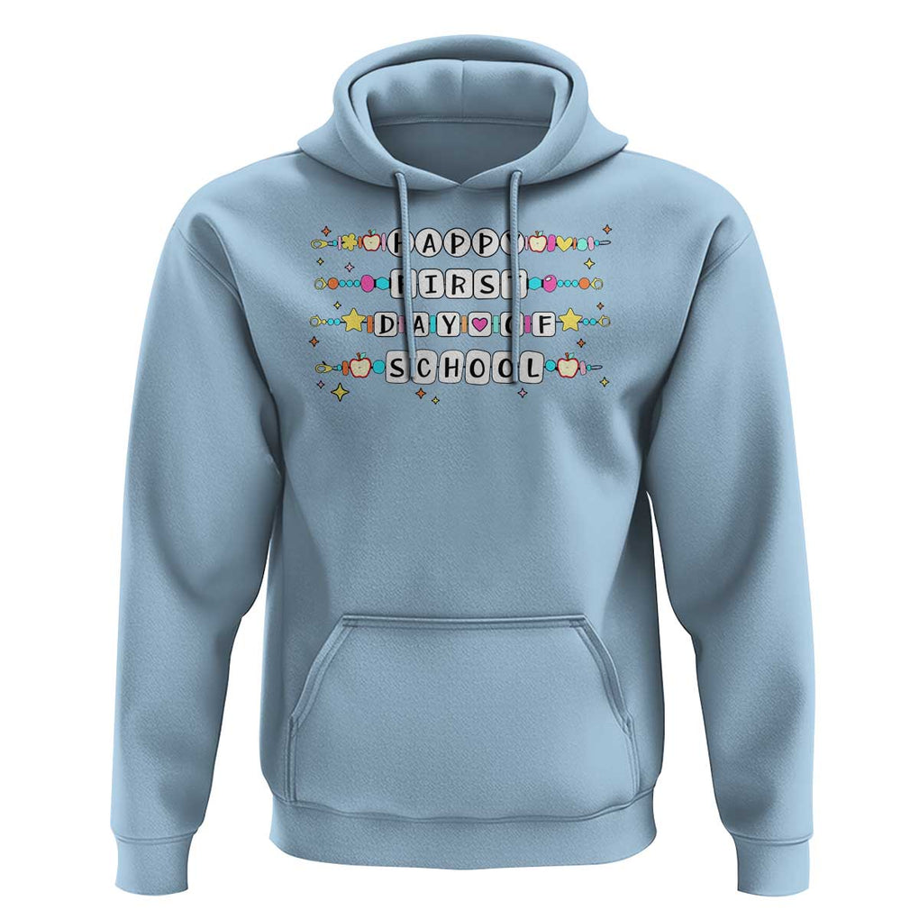 Happy First Day Of School Hoodie Student Teacher Bracelet Retro Groove TS11 Light Blue Print Your Wear