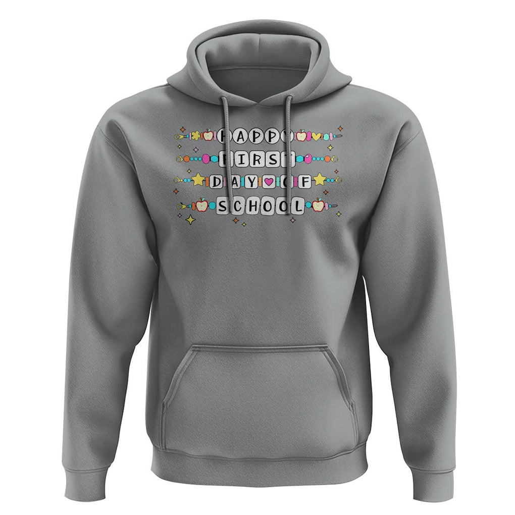 Happy First Day Of School Hoodie Student Teacher Bracelet Retro Groove TS11 Sport Gray Print Your Wear
