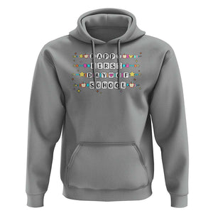 Happy First Day Of School Hoodie Student Teacher Bracelet Retro Groove TS11 Sport Gray Print Your Wear