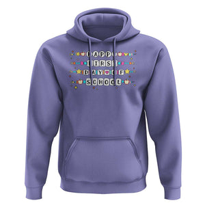 Happy First Day Of School Hoodie Student Teacher Bracelet Retro Groove TS11 Violet Print Your Wear