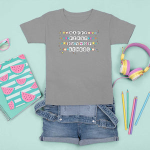 Happy First Day Of School T Shirt For Kid Student Teacher Bracelet Retro Groove TS11 Sport Gray Print Your Wear