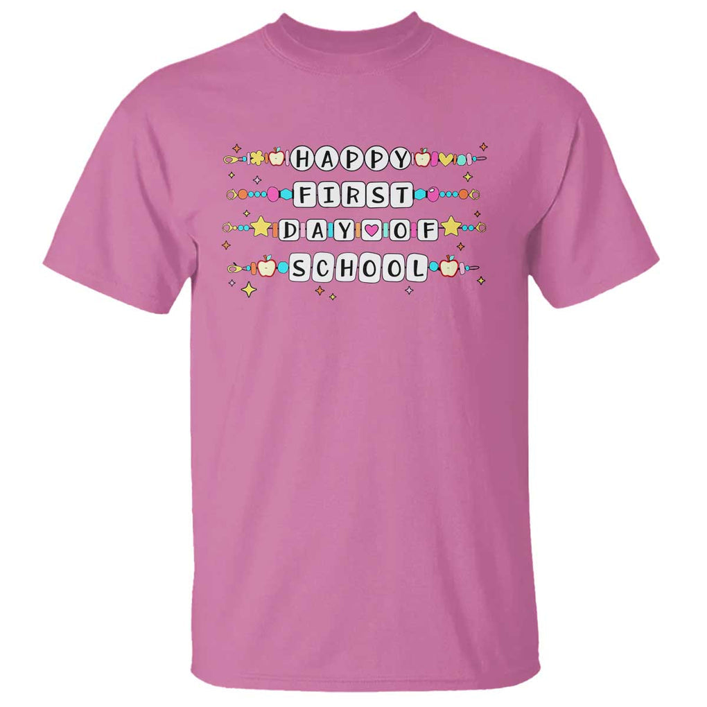 Happy First Day Of School T Shirt Student Teacher Bracelet Retro Groove TS11 Azalea Print Your Wear