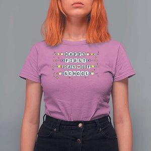 Happy First Day Of School T Shirt For Women Student Teacher Bracelet Retro Groove TS11 Azalea Print Your Wear