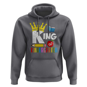 King Of Kindergarten Hoodie Back To School Crown Apple Pen Book TS11 Charcoal Print Your Wear