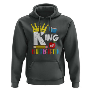 King Of Kindergarten Hoodie Back To School Crown Apple Pen Book TS11 Dark Heather Print Your Wear