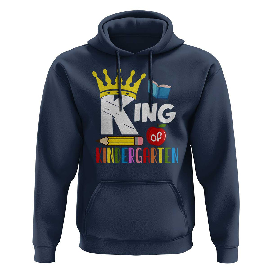 King Of Kindergarten Hoodie Back To School Crown Apple Pen Book TS11 Navy Print Your Wear