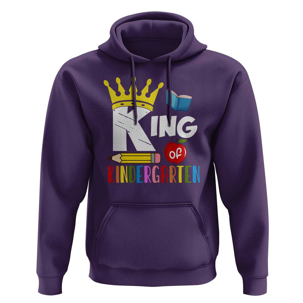 King Of Kindergarten Hoodie Back To School Crown Apple Pen Book TS11 Purple Print Your Wear