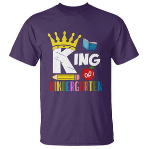King Of Kindergarten T Shirt Back To School Crown Apple Pen Book TS11 Purple Print Your Wear