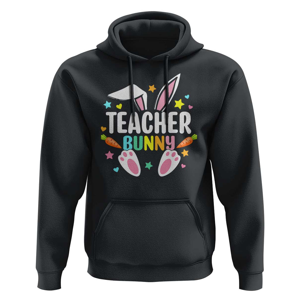 Teacher Bunny Hoodie Rabbit Ears Easter Day Carrot Star Heart TS11 Black Print Your Wear