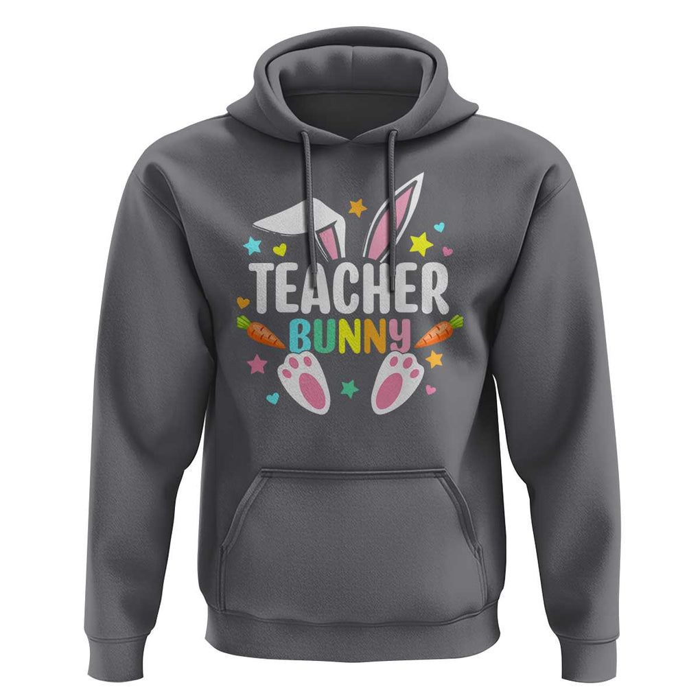 Teacher Bunny Hoodie Rabbit Ears Easter Day Carrot Star Heart TS11 Charcoal Print Your Wear