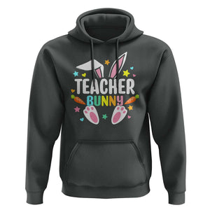 Teacher Bunny Hoodie Rabbit Ears Easter Day Carrot Star Heart TS11 Dark Heather Print Your Wear