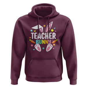 Teacher Bunny Hoodie Rabbit Ears Easter Day Carrot Star Heart TS11 Maroon Print Your Wear