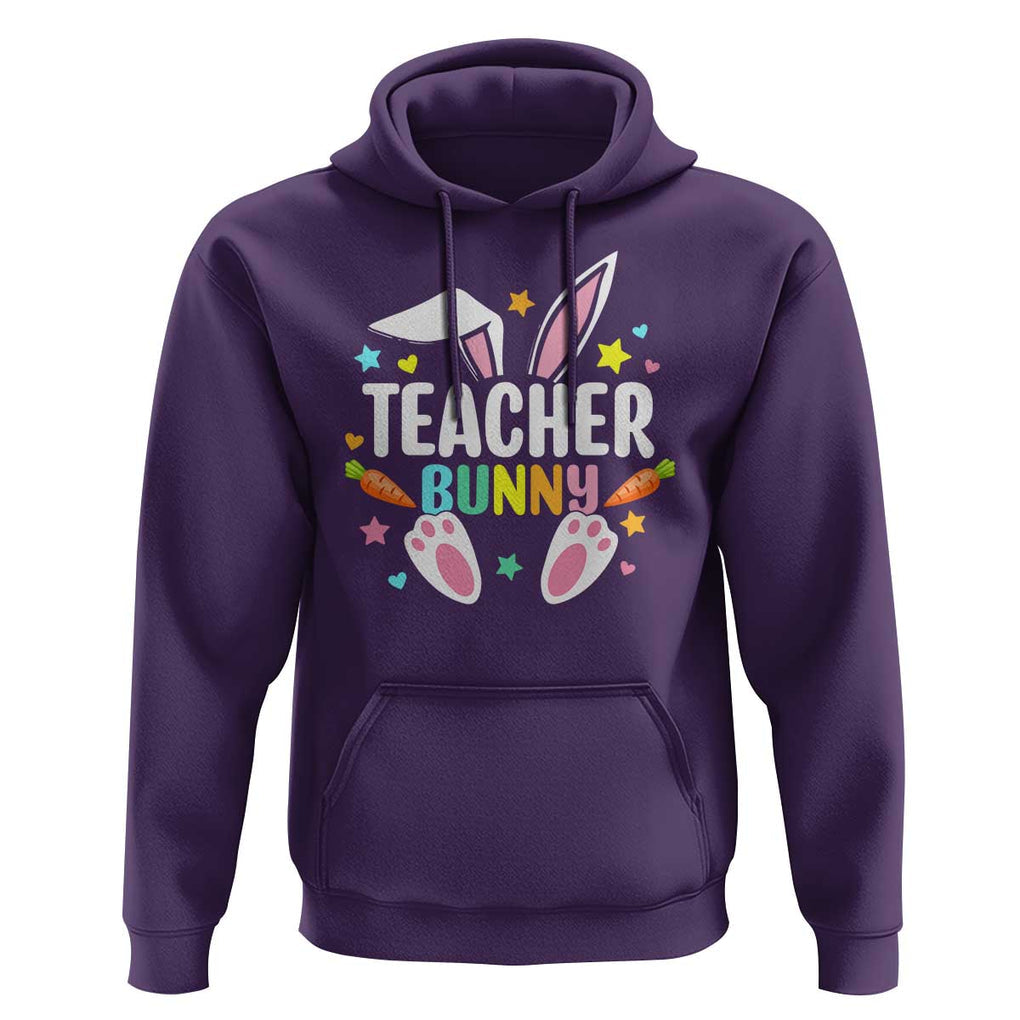 Teacher Bunny Hoodie Rabbit Ears Easter Day Carrot Star Heart TS11 Purple Print Your Wear