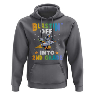 Funny Back To School Space Hoodie Blastin' Off Into 2nd Grade Astronaut Rocket TS11 Charcoal Print Your Wear