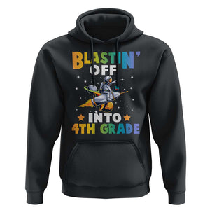 Funny Back To School Space Hoodie Blastin' Off Into 4th Grade Astronaut Rocket TS11 Black Print Your Wear