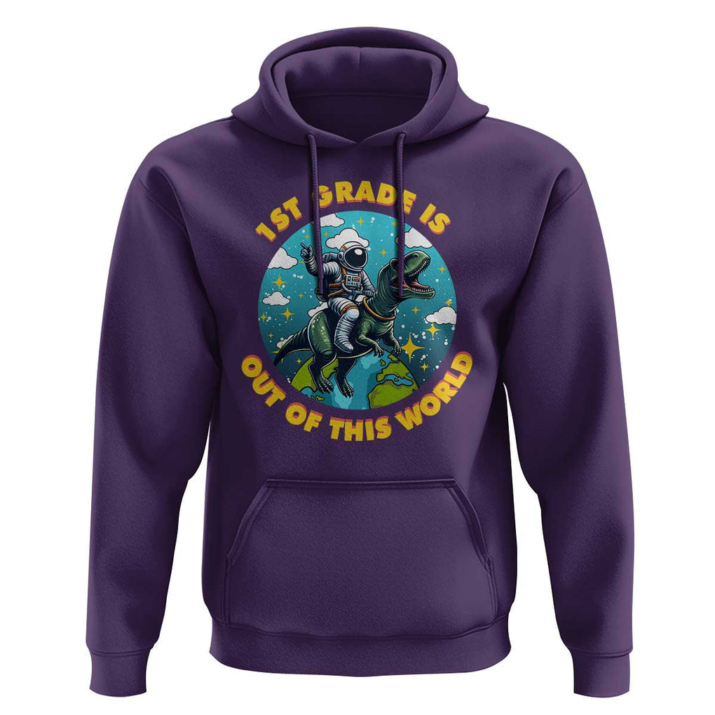 Funny Back To School Space Hoodie 2ND Grade Is Out Of This World Dinosaur Astronaut Planet TS11 Purple Print Your Wear