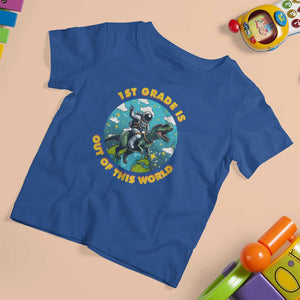 Funny Back To School Space T Shirt For Kid 2ND Grade Is Out Of This World Dinosaur Astronaut Planet TS11 Royal Blue Print Your Wear