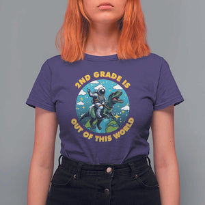 Funny Back To School Space T Shirt For Women 1ST Grade Is Out Of This World Dinosaur Astronaut Planet TS11 Purple Print Your Wear