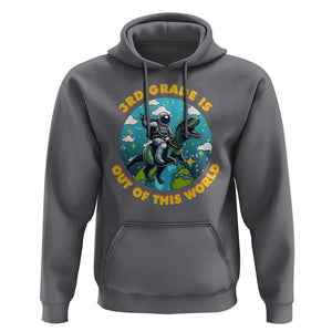 Funny Back To School Space Hoodie 3RD Grade Is Out Of This World Dinosaur Astronaut Planet TS11 Charcoal Print Your Wear