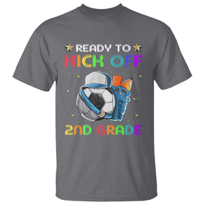 Ready To Kick Off 2nd Grade T Shirt Back To School Soccer Backpacks Ruller Pencil TS11 Charcoal Print Your Wear