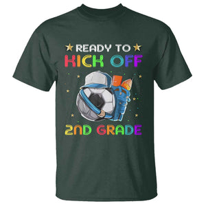 Ready To Kick Off 2nd Grade T Shirt Back To School Soccer Backpacks Ruller Pencil TS11 Dark Forest Green Print Your Wear