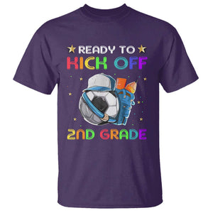 Ready To Kick Off 2nd Grade T Shirt Back To School Soccer Backpacks Ruller Pencil TS11 Purple Print Your Wear