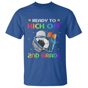 Ready To Kick Off 2nd Grade T Shirt Back To School Soccer Backpacks Ruller Pencil TS11 Royal Blue Print Your Wear